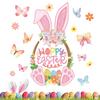 2026 Easter Window Stickers Double-Sided Static Spring Bunny Decal Rabbit Basket Spring Festival Electrostatic Stickers