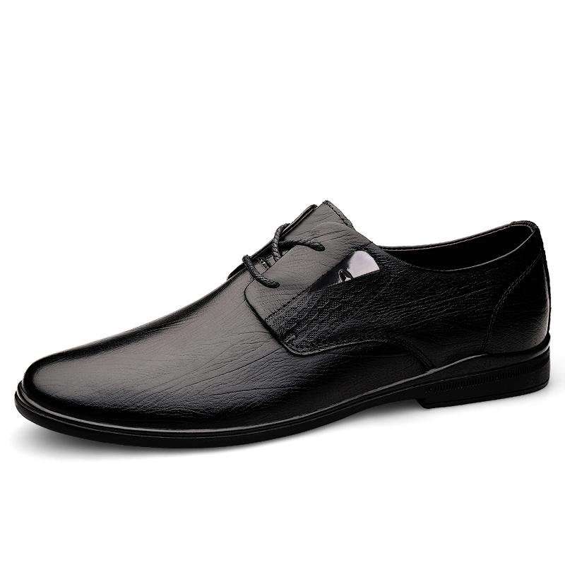 Fashion Lace-up Casual Genuine Leather Footwear 2024 Men Office Oxfords Shoes Hot Sale Male Comfortable Dress Shoe Brand Coiffeur Shoes