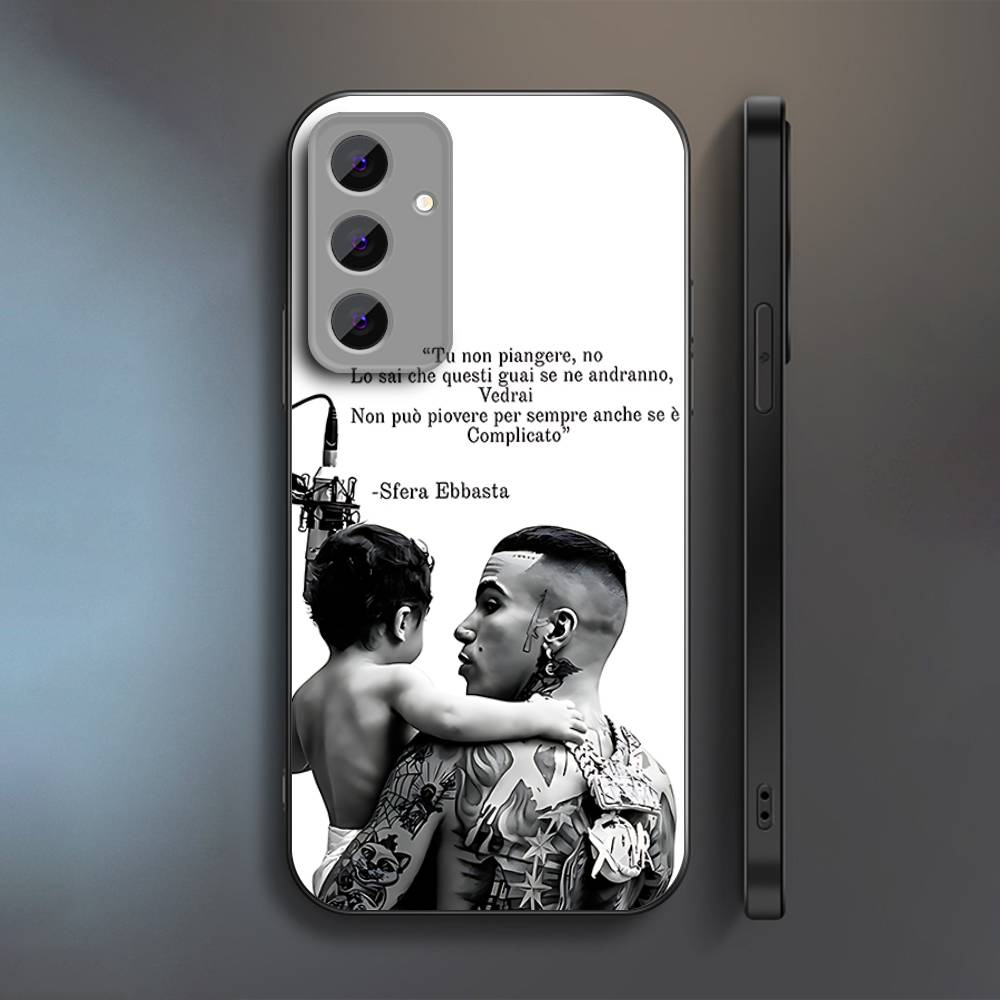 

S-Sfera Ebbasta SFE Phone Case For Samsung S 25,24,23,22,30,21,10,9,Ultra,Plus,Lite,FE,4,5 G Soft Black Case Samsung S25ULTRA