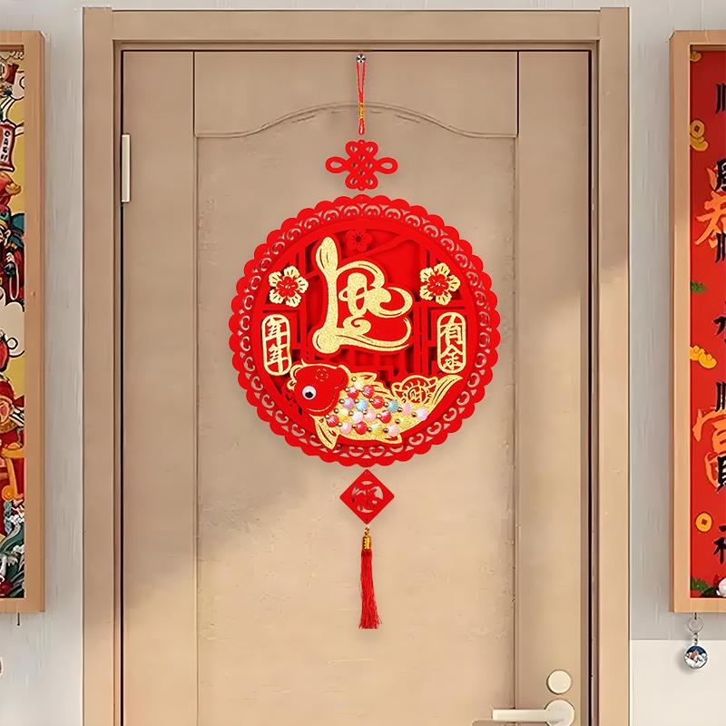 1PC Decorations Ceremony Tassel Hang Blessing Red Spring Festival New Year Traditional Festive Atmosphere Brightly Colored