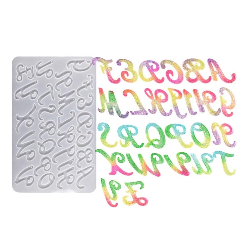 Large English Alphabets Earrings Silicone Epoxy Resin Mold DIY Keychain Pendant Jewelry for Luggage Tags Bag Accessories