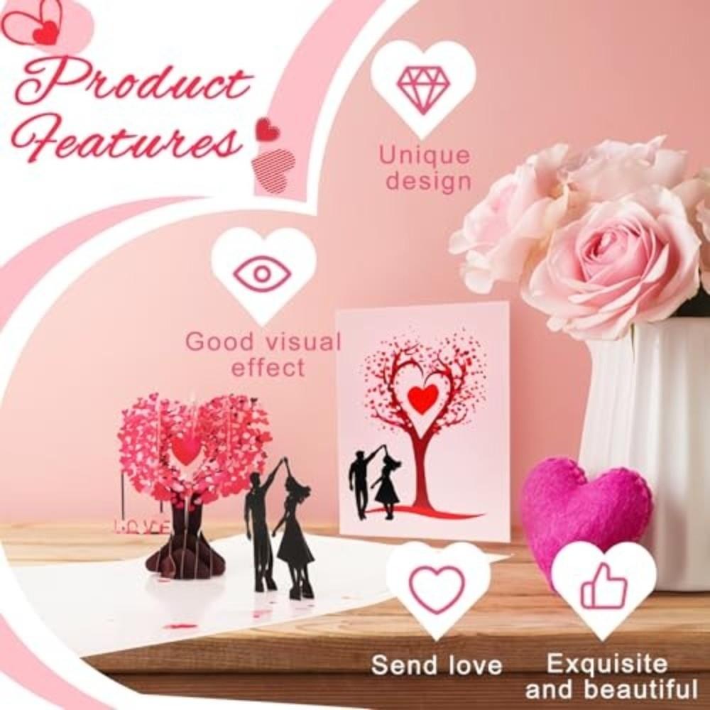 Romantic Theme 3D Love Tree Card Heart Tree Design Gift Cards Valentines Day