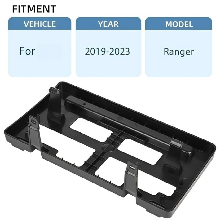 Front Plate Installation Bracket KB3Z17A385A, Black Plastic License Plate Mount for Direct Replacement and Part Reference Review Service