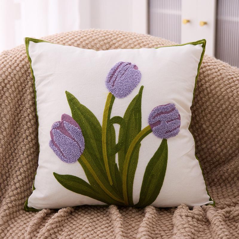 Embroidered Towel Cushion Pillow, Dropshipping, Ins-style Sofa Pillow, Home Bedside Cushion