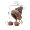 Knitted Hat Winter Big Hair Collar Thick Wool Hat Women's Three Hair Ball Warm Hat