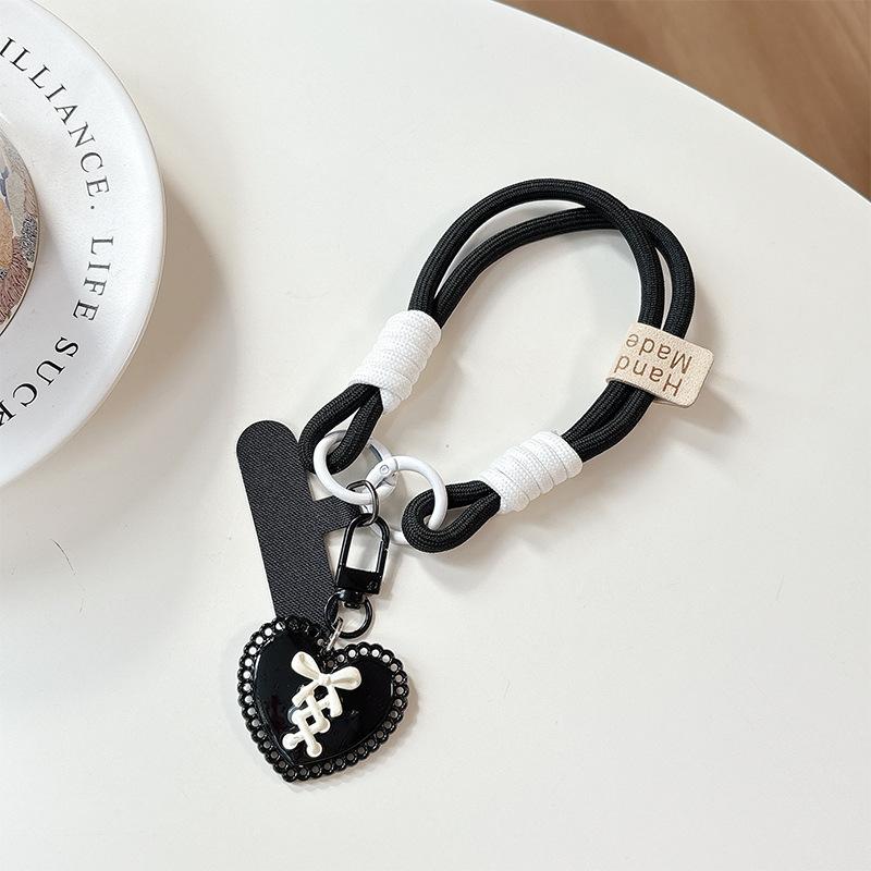 Mobile Phone Lanyard, Love Pendant, School Bag Hanging Chain, Women'S Keychain, Short Handrail, Thickened Anti-Drop, Anti-Loss Accessories