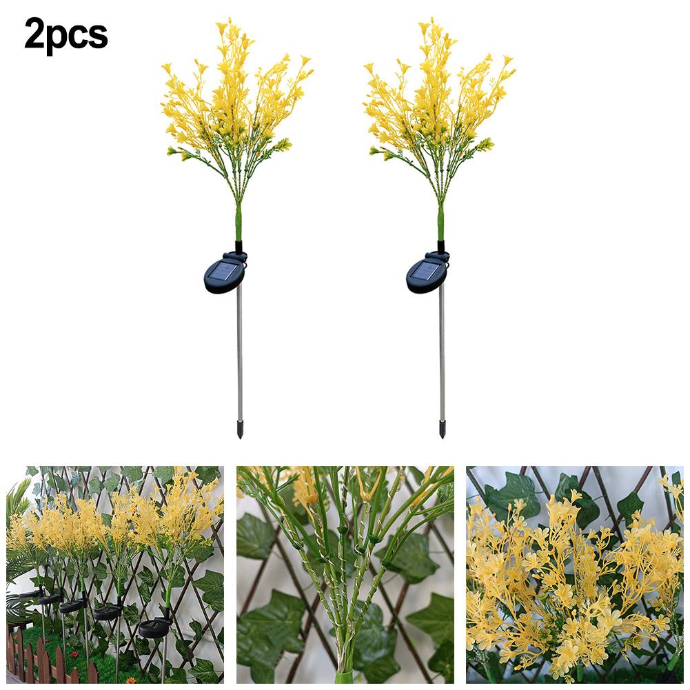 Solar Rapeseed Garden Light LED Flower Stake Lamp Outdoor Yard Waterproof -Patio