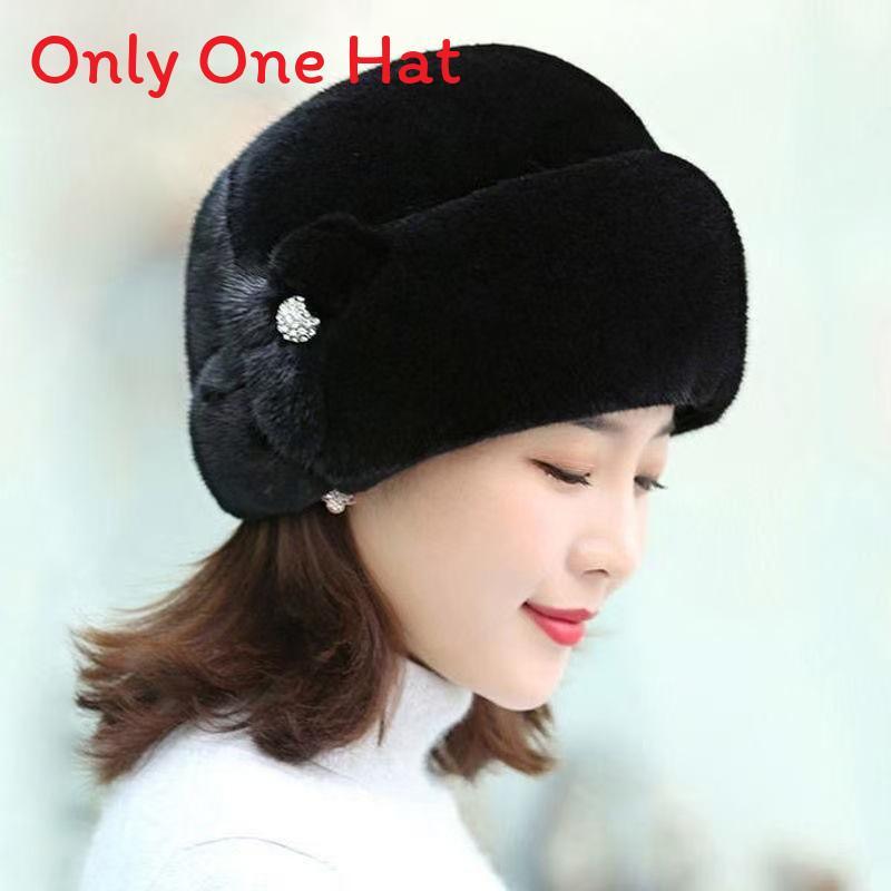 

Winter Women Faux Mink Fur Hat With Plush Polyester Warmth Casual Style For Daily Wear