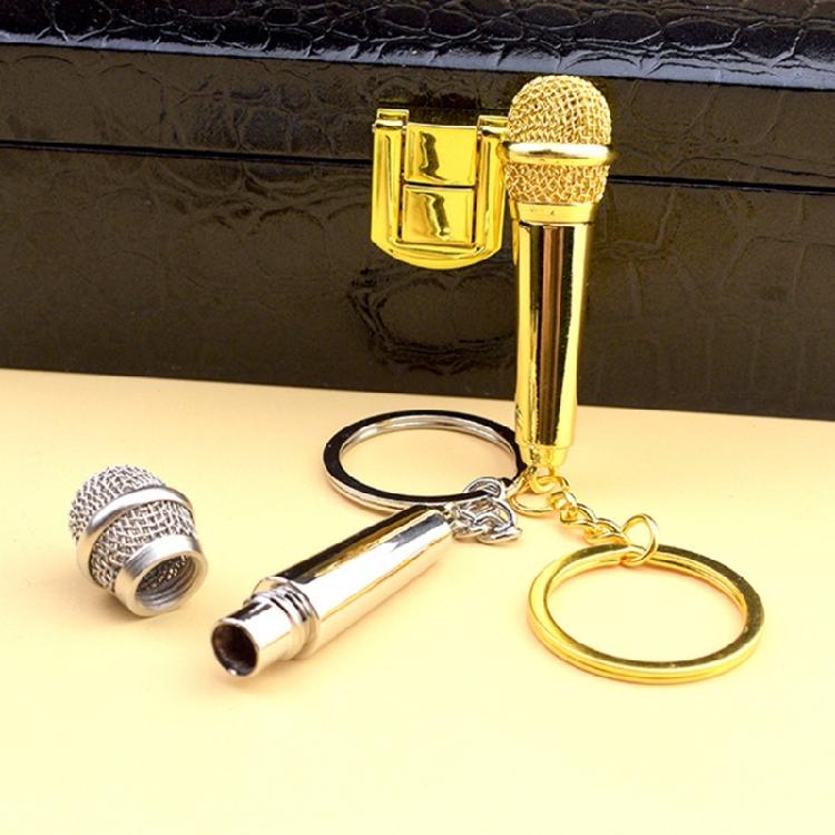 Simulation Mic Keyring Miniature Pocket Sized Microphone Keychain for Music Lovers Stylish Key Accessory Bag Ornament