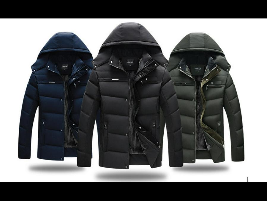 2024 Men's Fashion Hooded Cotton Coat With/without Velvet