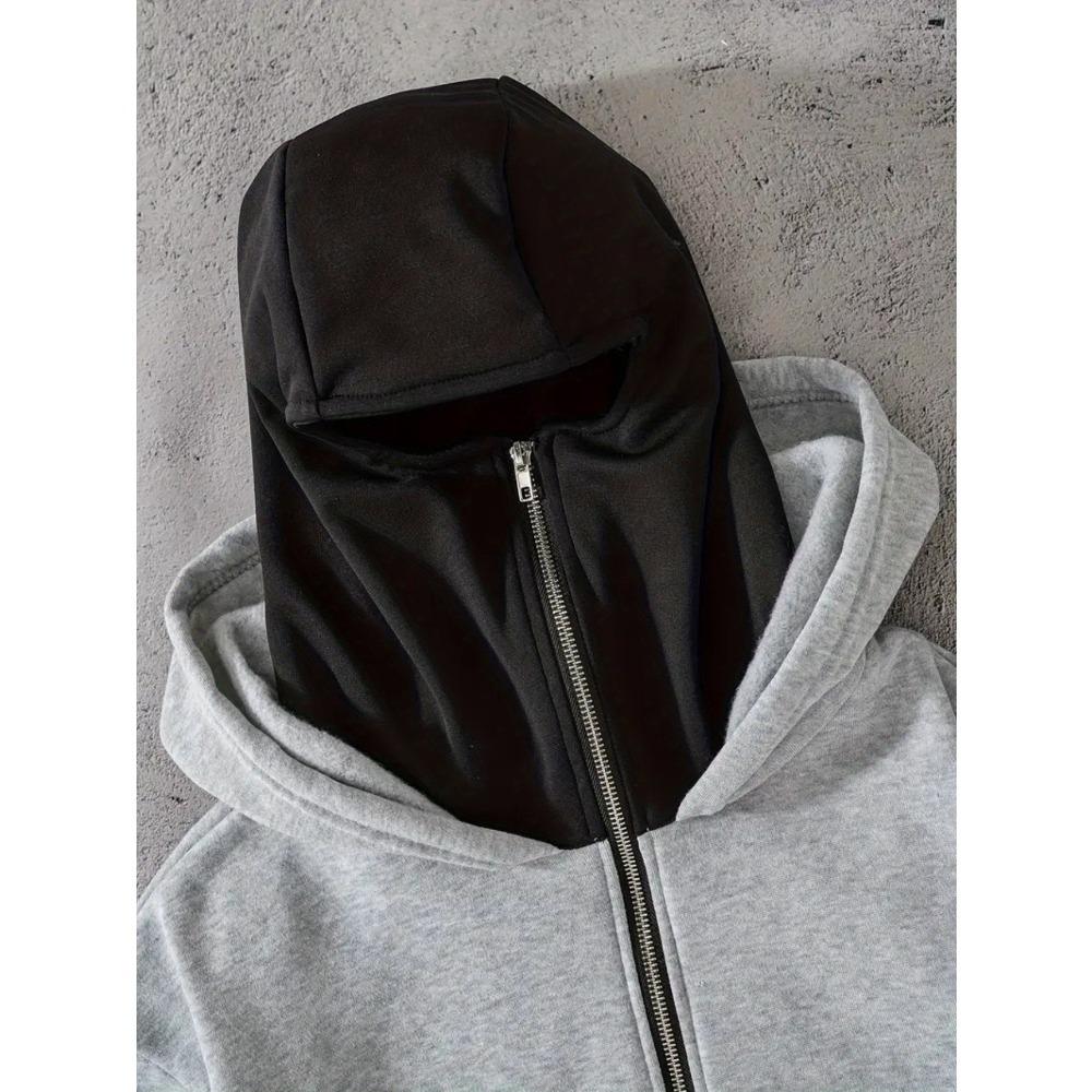 Mens Hooded Sweatshirt Loose Fit Full Zip Hoodie Jacket Streetwear Casual Outerwear for Everyday Athletic Activities Durable Construction Street Style