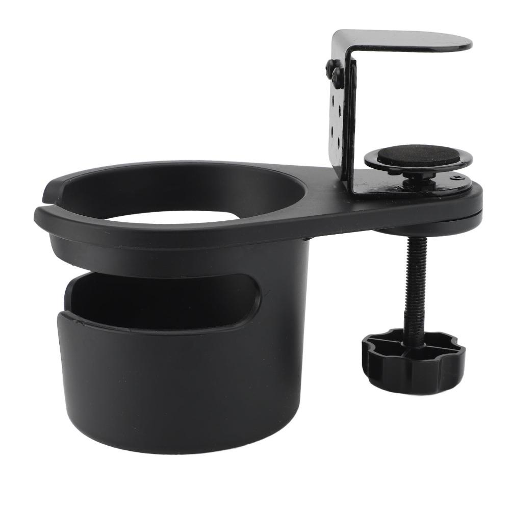 

Black Clip On Cup Holder Plastic Metal Mug Holder Desk Cup Holder Office Desk Gaming Desk