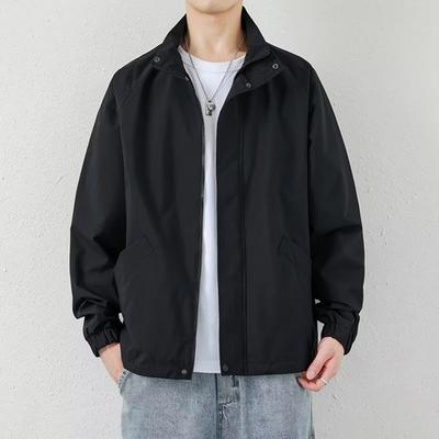 Men Coat Lapel Long Sleeve Zipper Placket Jacket Coat with Pockets Regular Style Jacket Casual Streetwear