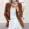 New Autumn Velvet Cardigan, Elegant Slim Fit Solid Color Casual Business Blazer Jacket
