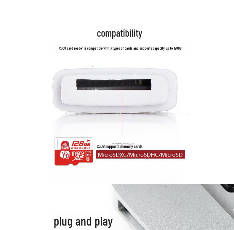 Chuanyu C308 Mini USB3.0 High-Speed Car Dash Cam and TF Memory Card Reader