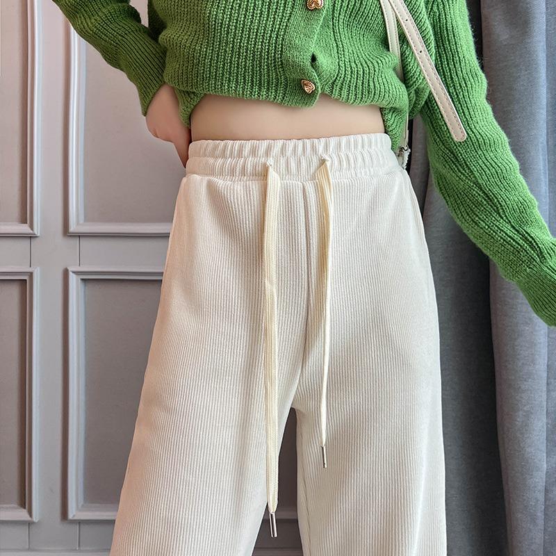European Cotton Lint Sweatpants Women's Autumn and Winter Velvet and Thin Tied Feet Small Men's New Velvet Pants Casual Sweatpants