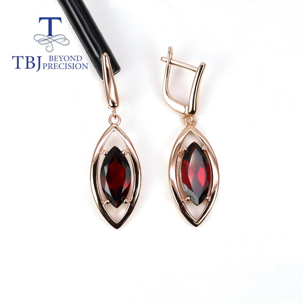 

Bolaijewelry, серьги классического дизайна с натуральным мозамбикским гранатом и родолитом, серьги из стерлингового серебра 925 пробы, модные женские ювелирные украшения, подарки