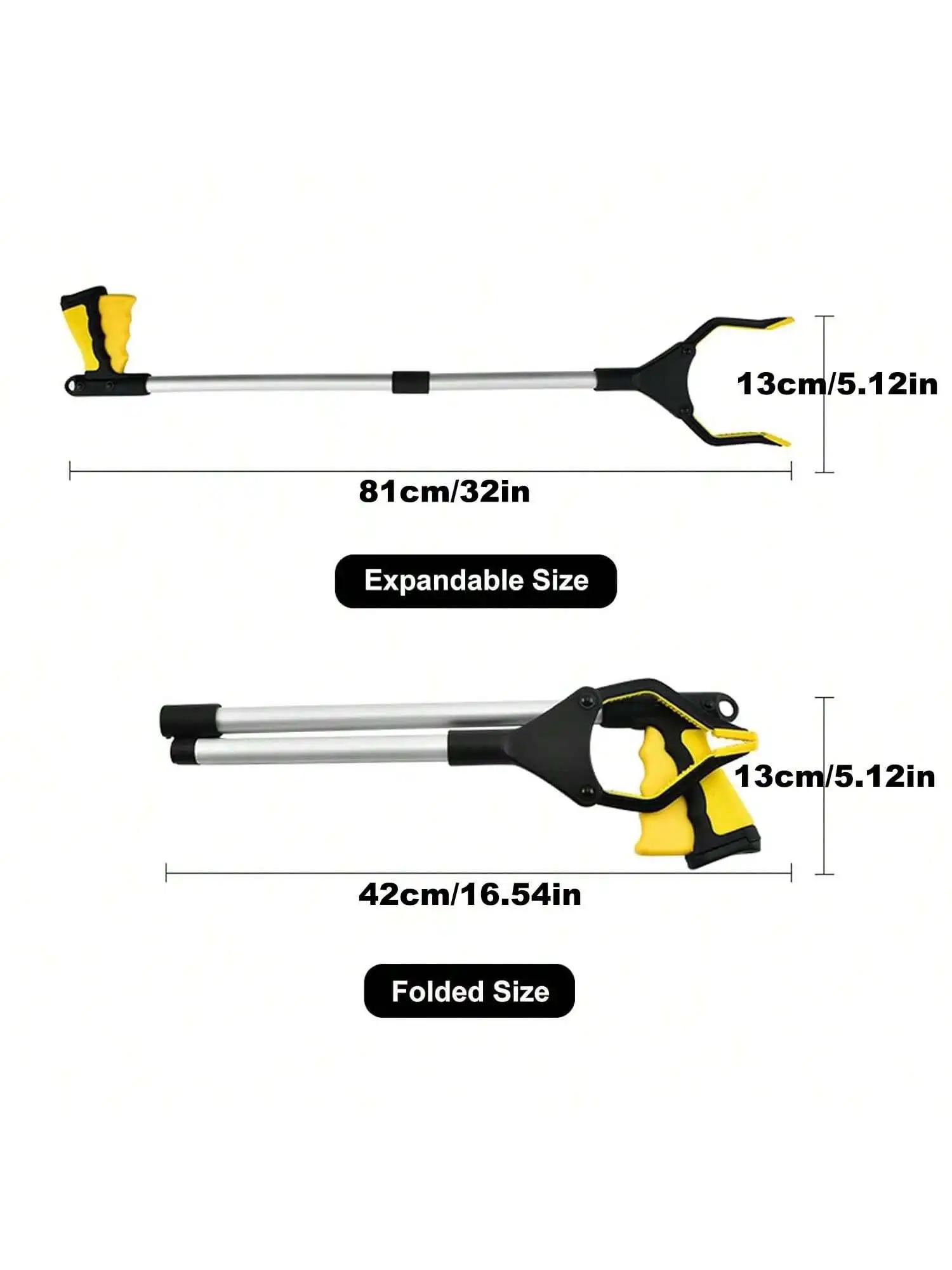 1Set New Foldable Gripper Hand Tool Collapsible Garbage Grabber Litter Reacher Picker Extender Easy Cleaning Pick up Tool жёлтый