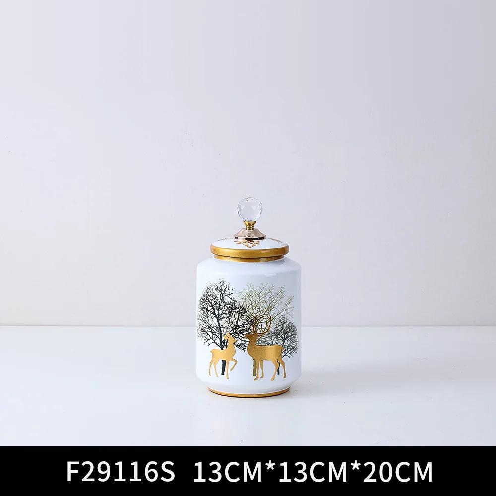 Nordic Light Luxury Ceramic Storage Jar Decoration Living Room Dried Flower Flower Arrangement Accessories Home Decoration Vase