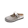 Summer Flat-Bottomed Bag Head Hollow Woven Half Slippers Women'S New Women'S Shoes Thick-Soled One-Pedal Sandals Women'S Outer Wear