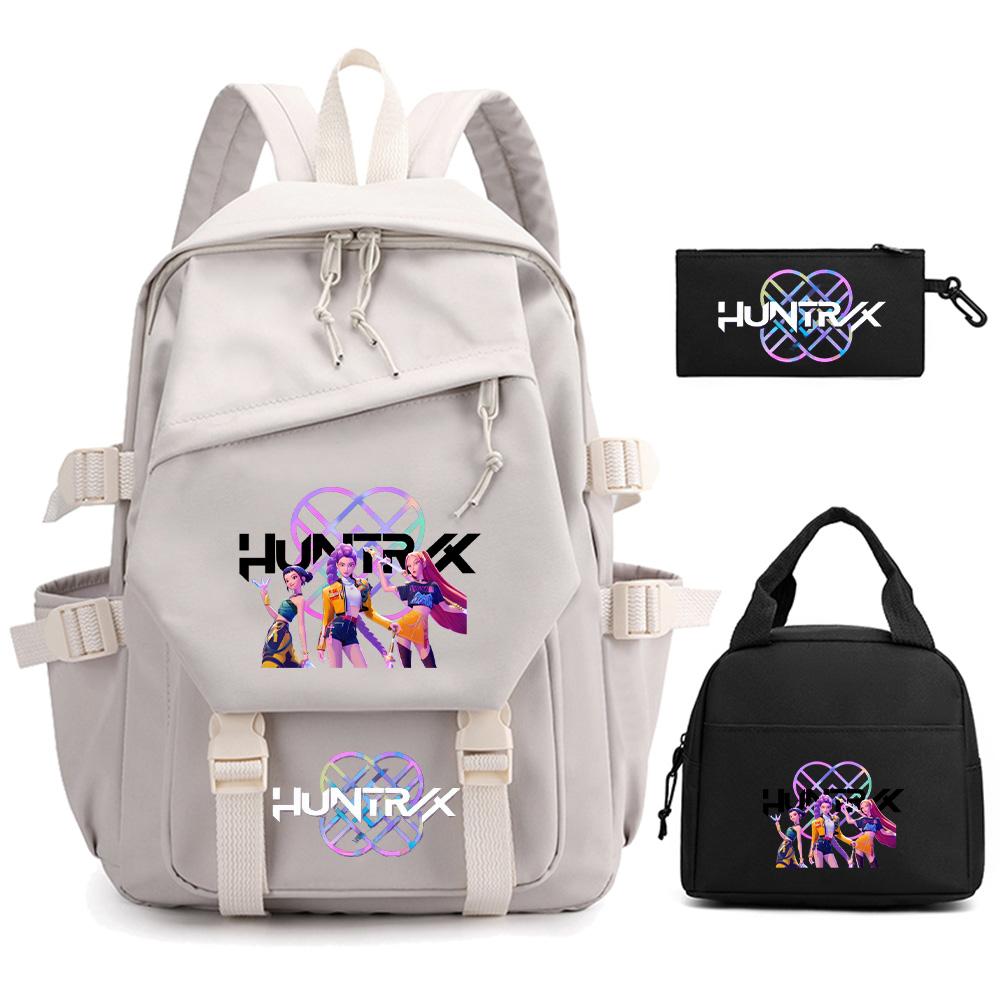 3 Stück/Set Cartoon Kpop Dämonenjäger Bedruckter Rucksack für Teenager Kinder Schüler Große Kapazität Schultasche Mädchen Geschenk Frauen wasserdichte Reisetasche
