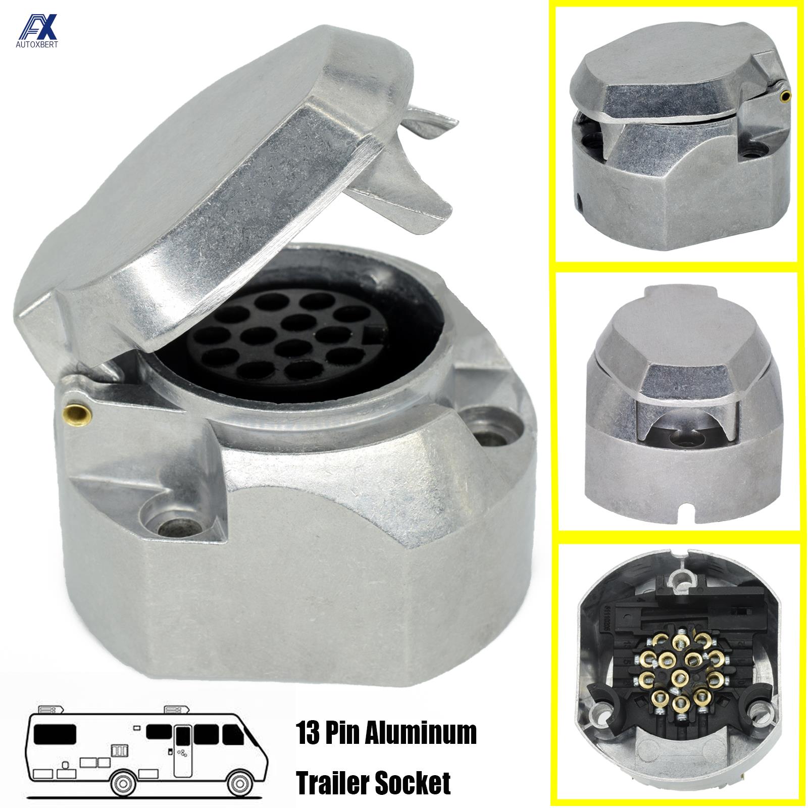 Прочный алюминиевый Евро RU Разъем прицепа 13-контактный 12В Водонепроницаемый металлический штекер Электрический разъем Лодка Грузовик RV Караван Запасные части China Mainland
