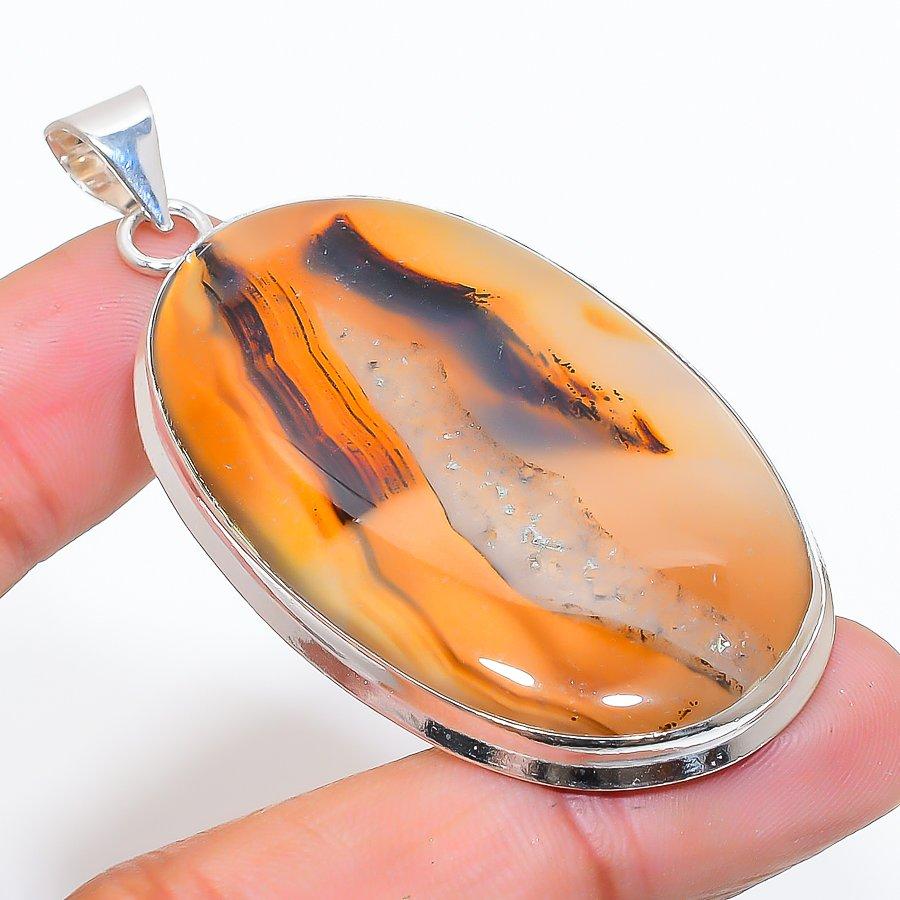 

Chrysoprase Gemstone Handmade 925 Sterling Silver Jewelry Pendant 2.60 SU-10899