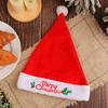 Plush Christmas Santa Hat with Embroidery Brim for Holiday Parties Giving Love