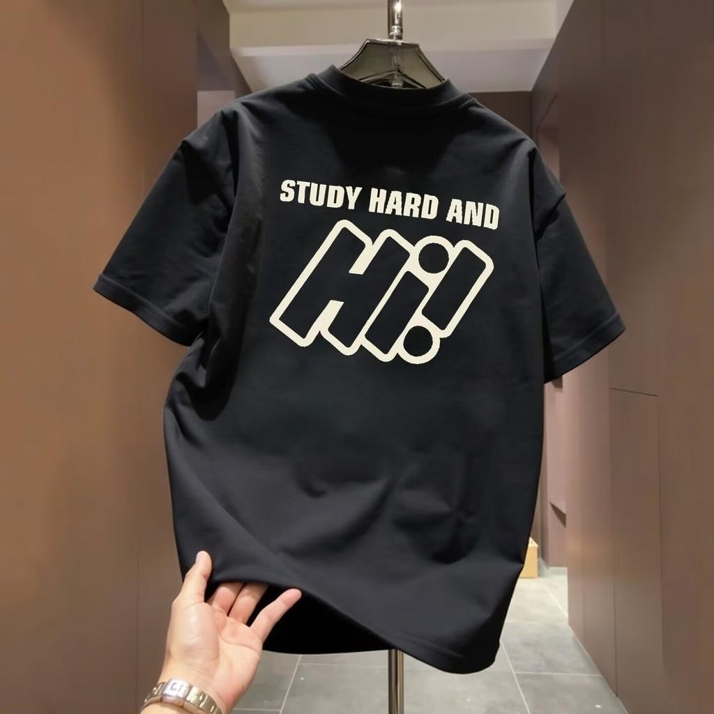 2026 New American Trendy Brand Unisexs Letter Print Pure Short Sleeve Comfortable and Loose Unisexs and WOMENs Tshirts