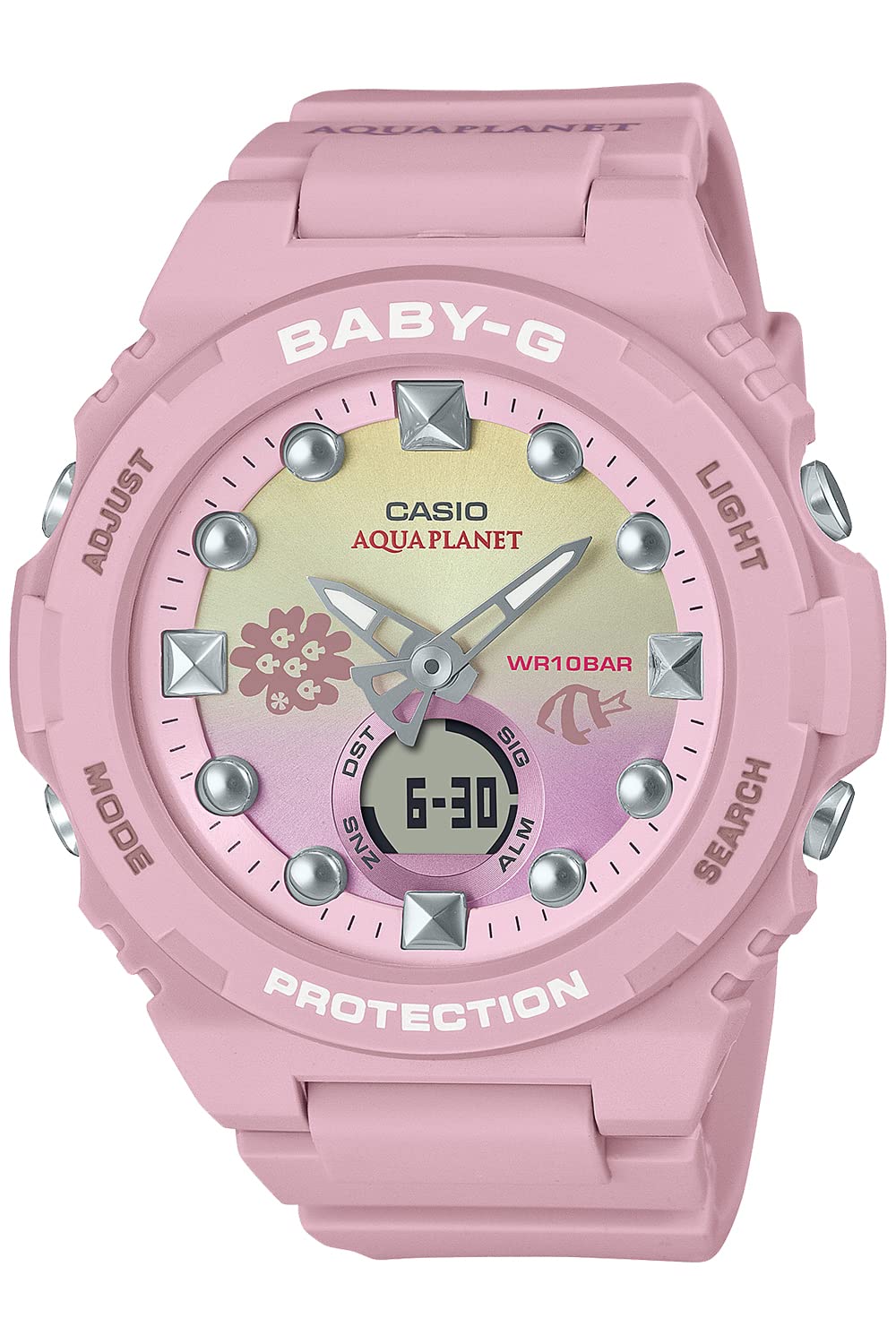 

Часы Babygie Love Sea and The Earth Aqua Planet Collaboration Model Pink [Casio] [] BGA-320AQ-4AJR женские