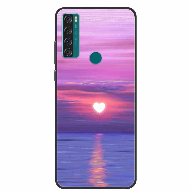 For TCL 20 SE Case Luxury Silicone TPU Soft Cover Phone Case For TCL 20 SE T671H Cartoon Funda Colourful Capa Shockproof Coque