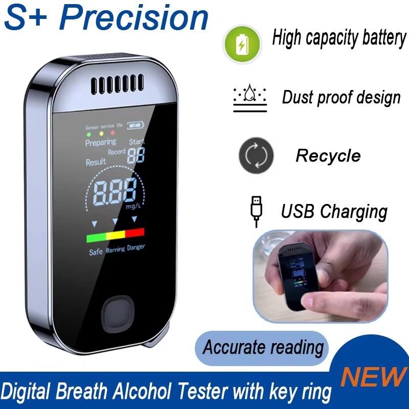 Digital Breath Alcohol Tester Gas Detector Professional Breathalyzer With LCD Display USB Rechargeable Electronic Alcohol Tester