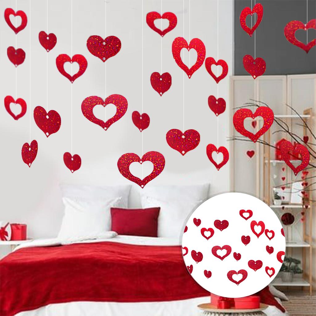 100pcs\bag Valentine's Day Love Pendants (with Lanyard), Wedding and Birthday Party Decorations, Sequin Pendants