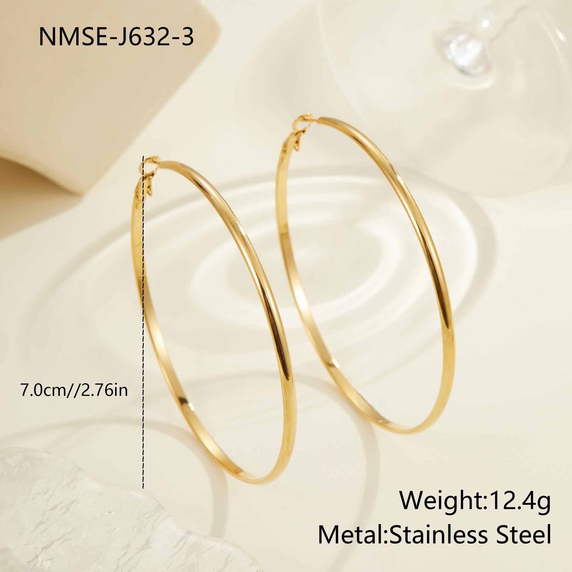 GEMCHIC Women s Stainless Steel Large Circle Hoop Earrings Fashion Trendy Geometric Design