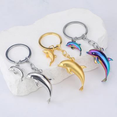 Prívesok na kľúče z zliatiny s motívom delfína v oceáne, 3D detailné námornícke kľúče, tašky s ozdobou, prívesok, mini darček, zvieracia tematika, prívesok na kľúče pre ženy a mužov