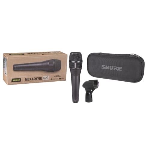 Shure NEXADYNE 8/S Dynamic Vocal Microphone NXN8/S-J: Supercardioid Unidirectional XLR Wired Microphone for Singing, Live Performances, and Recording.