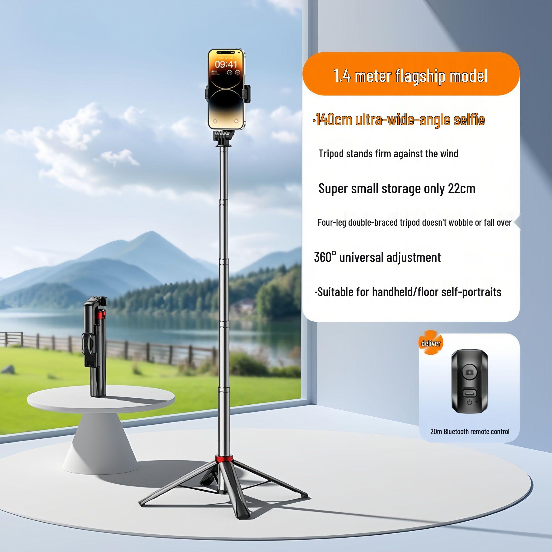 

Portable 4-Legged Mini Selfie Stick with 360-Degree Rotation.