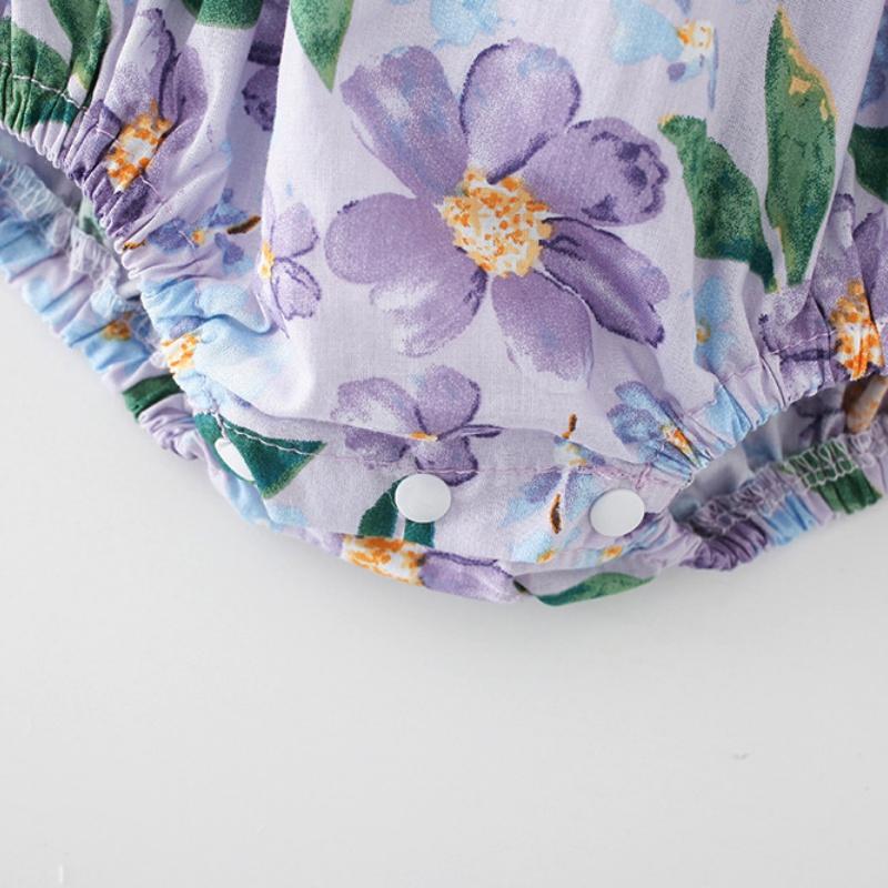 Autumn Newborn Infant Baby Girls Romper + Headband Long Sleeve Rompers Pure Cotton Kids Onepiece Fashion Floral Baby Clothing