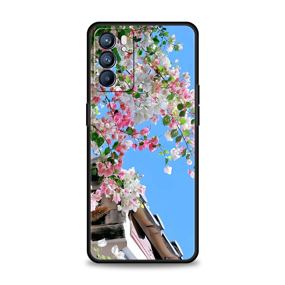 Petal Branch Nature Scenery Case For Oppo Reno14 Reno13 Reno12 11 F 10 Find X5 X9 Pro A54 5G A53 A9 A16 A78 4G A80 A98 Cover