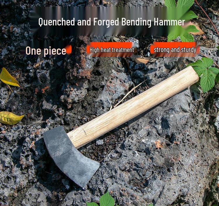 Mason's Hammer Set: Square and Flat Head, Pointed Head, Forged Iron, Round Head for Mining.