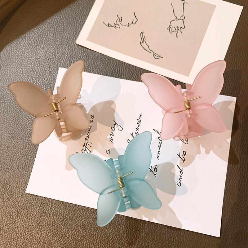 Matte Transparente Schmetterling Haar Krallen Clips für Frauen Mädchen Elegante Dekorieren Haarnadeln Stirnbänder Mode Koreanische Haar Zubehör