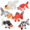 Children's Realistic Goldfish Tank Ornaments - Red-Capped and Gilded Skygazing Design