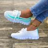 Spring Autumn Women's Breathable Fly-woven Mesh Casual Sports Lace-up Color Matching Women's Single Shoes