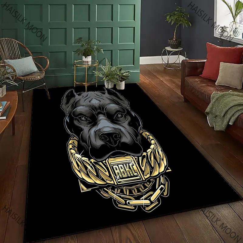 Nový ! APBT Americký Bully Pitbull Psi Tištěný Koberec, Obývací Pokoj Ložnice Kancelář Velkoplošné Koberce, Protiskluzová Strojově Pratelná Podložka