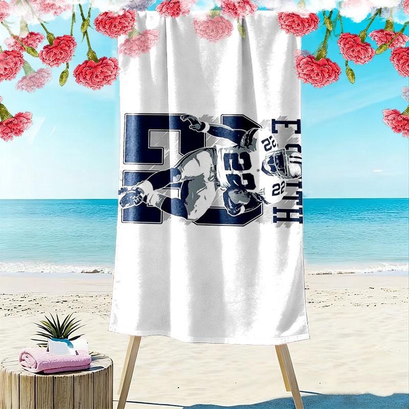 Emmitt Smith Print Beach Towel, Large Soft Quick Dry Towel for Beach Camping Swimming