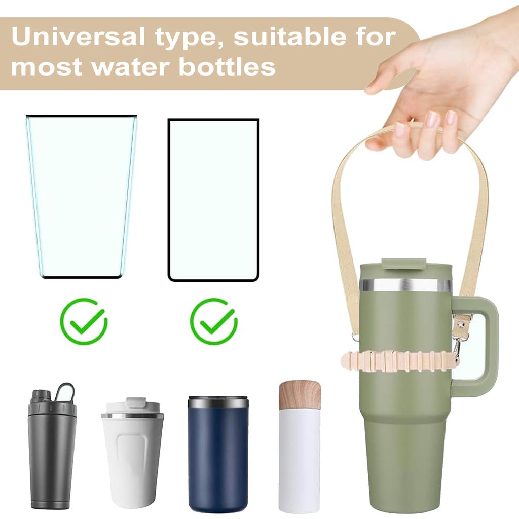 Leeseph Water Bottle Sling Bracket, Silicone Water Bottle Holder with Adjustable Shoulder Strap for Walking, Hiking,Traveling