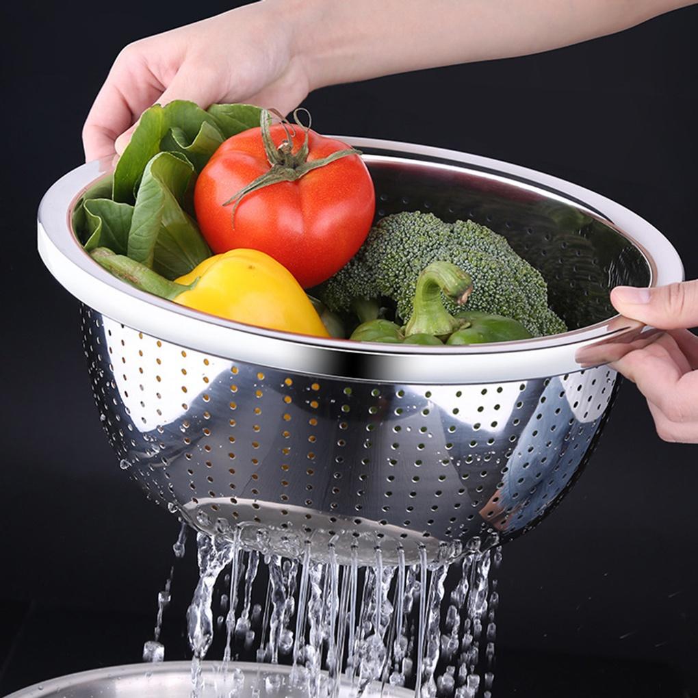 Küchenutensilien Perforiertes Edelstahl Tablett (32 cm) Früchtekorb