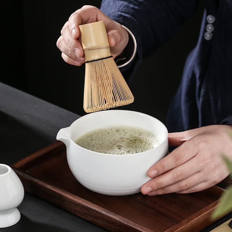 Matcha Depth 12cm X Height Matcha Bowl with Firing Tea Tea Tea 400ml Bowl Bowl, White, Approx. 6.7cm, Handle, Set, Bowl, Ceremony, Party, Practice,