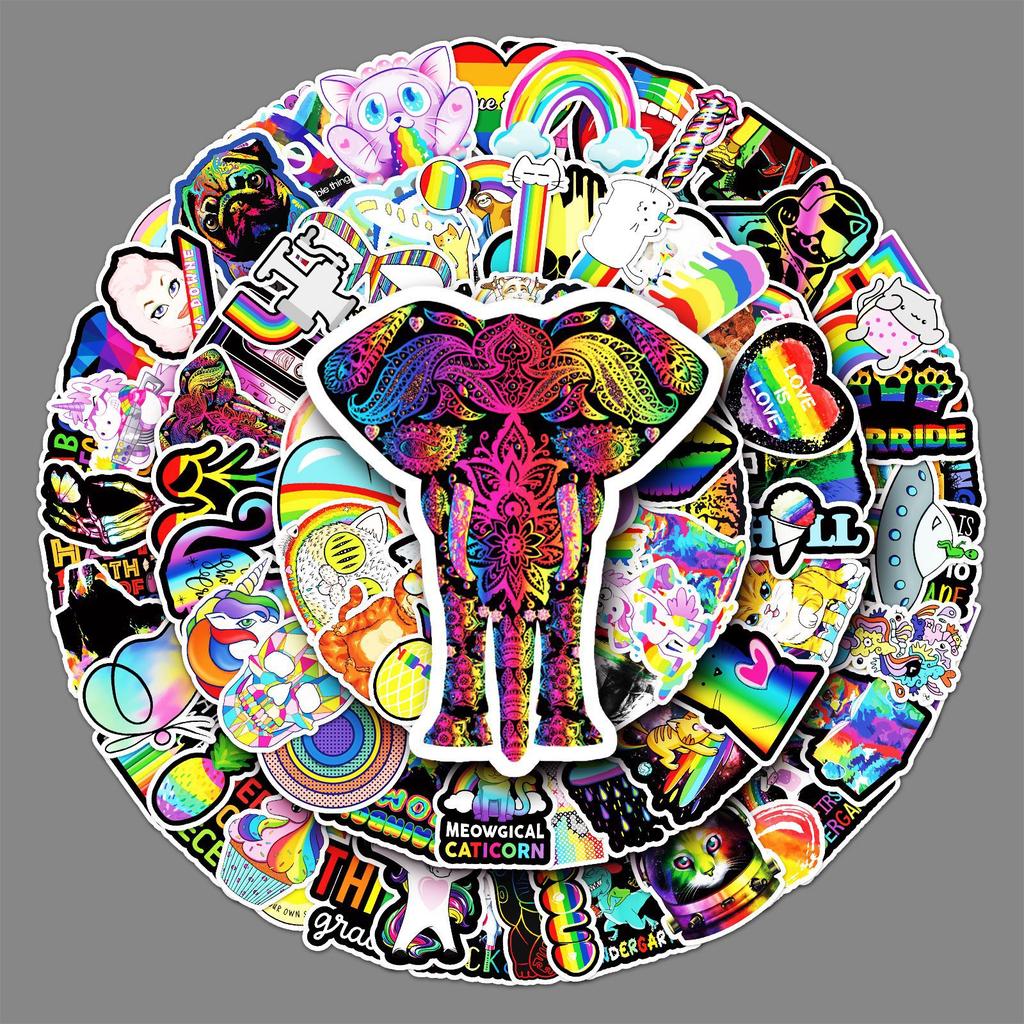 100 Pictures of Colored Cartoon Doodle Creative Tablet Computer Mobile Car Waterproof Suitcase Stickers