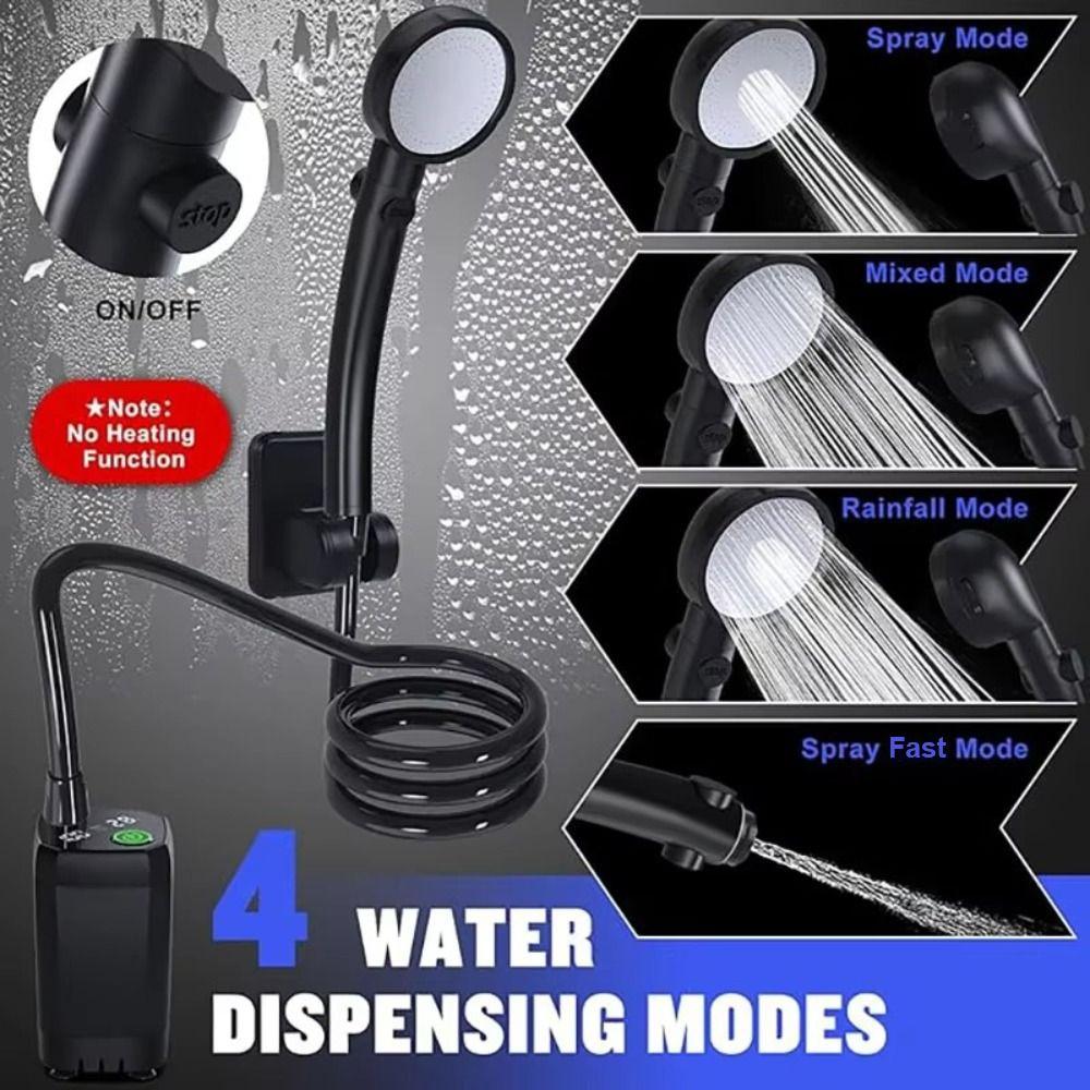 Rechargeable Shower Pump LED Display Camping Shower New Portable Shower  Outdoor